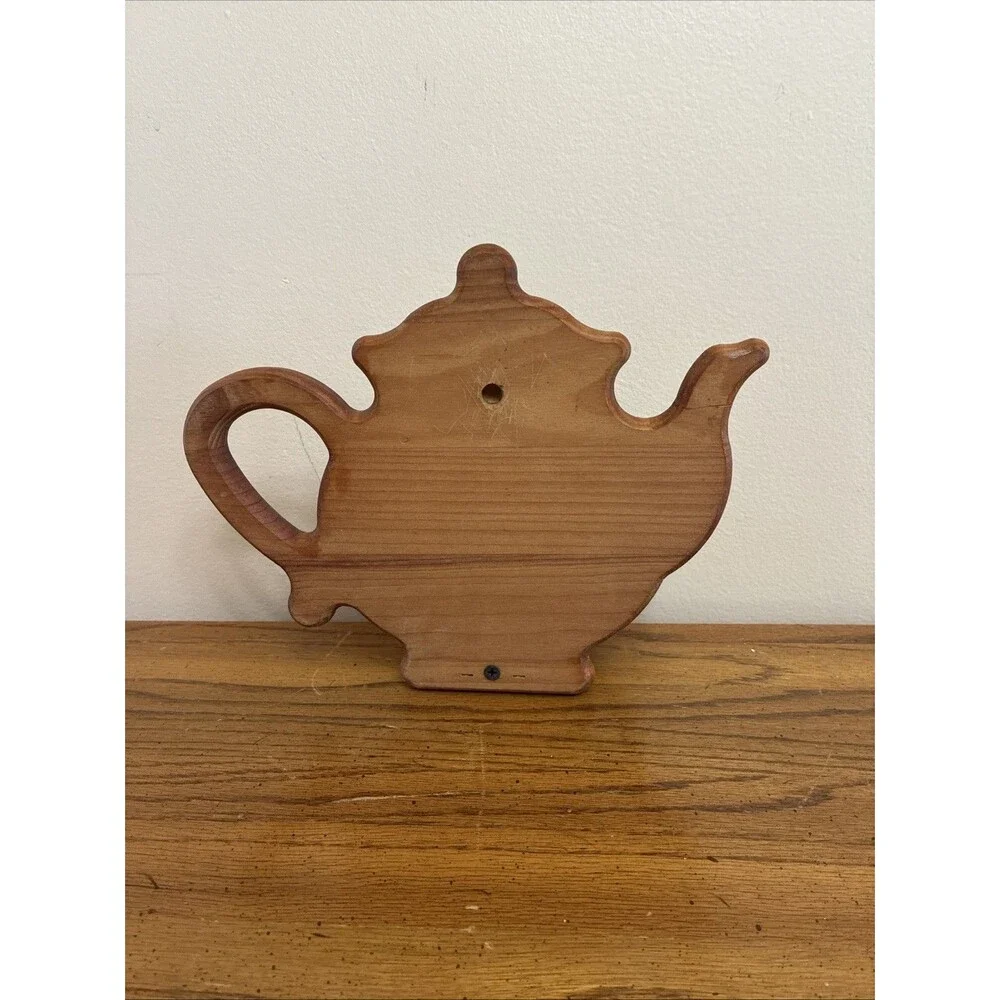 Wooden Teapot and Tea Cup Napkin Holder About 9” X 10”  Listing # 2
